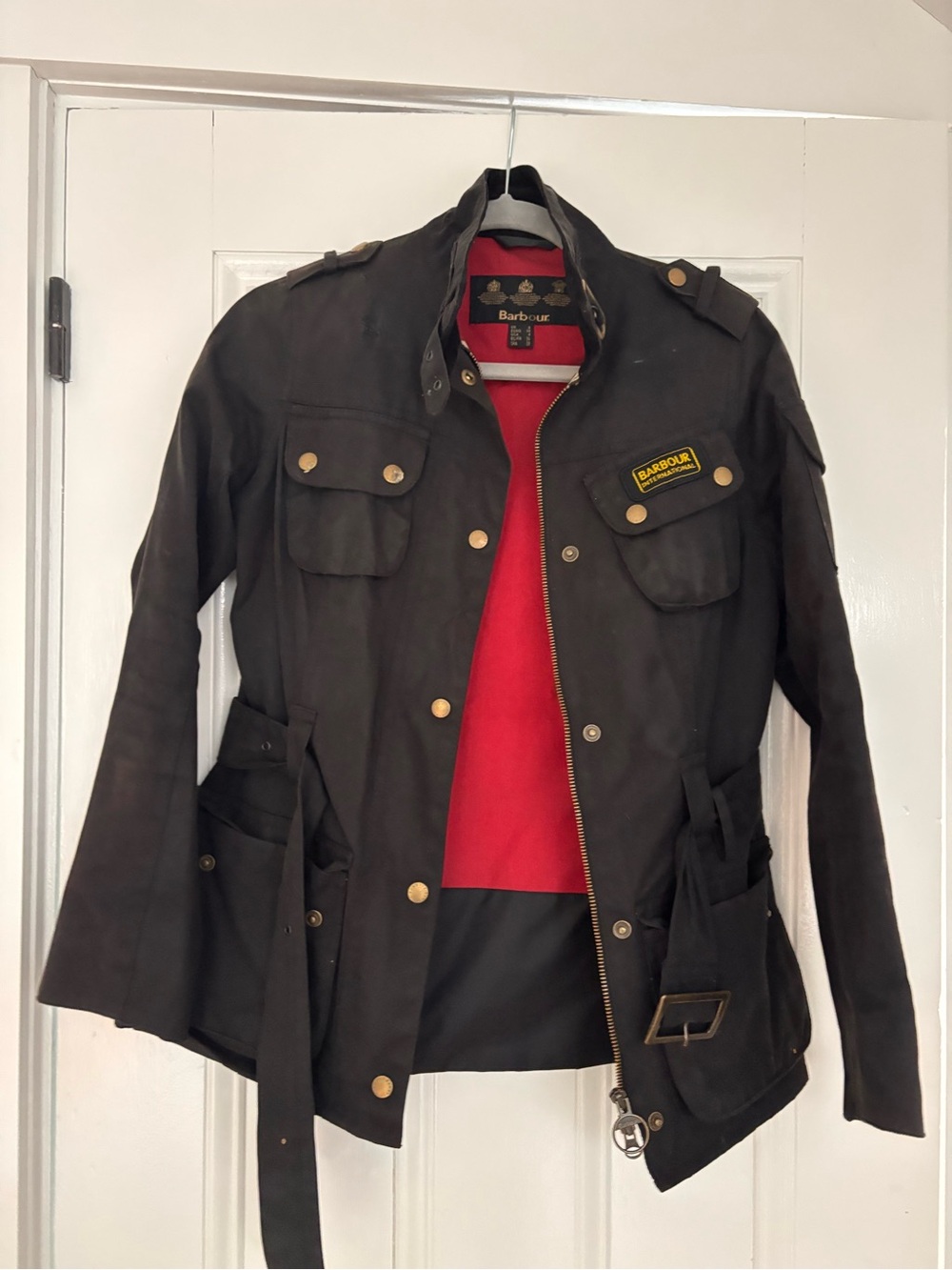 Barbour International Logo Embossed Waxed Jacket size XS